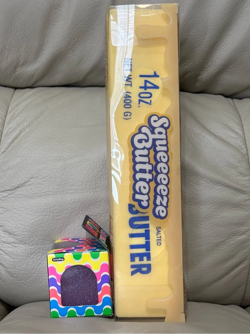 Needoh Schylling Purple Gum Drop & Sunny Days Sqeeeze Jumbo Butter Squishy